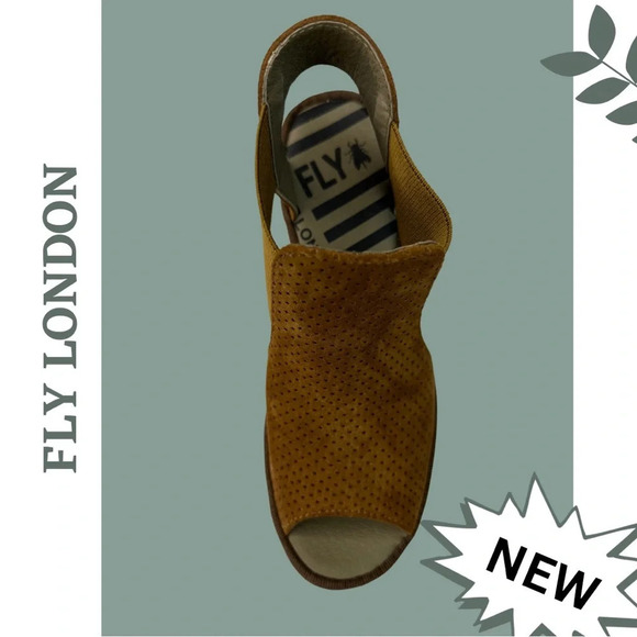 Fly London Biga  Wedge Open
Toe Platform SandalSuede
Cognac Size 10 - 10.5 US 41 - Picture 7 of 8